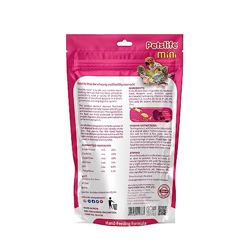 Image of Petslife Mini Hand Feeding Formula for All Baby Birds, 50g