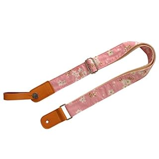 MUSIC FIRST Sangle pour ukulélé vintage en mousseline souple et cuir véritable avec sangle en cuir véritable Rose Sakura - Les Beatles, Paul McCartney, John Lennon, RIngo Starr, George Harrison MUSIC FIRST Sangle pour ukulélé vintage en mousseline souple et cuir véritable avec sangle en cuir véritable Rose Sakura – Image 4
