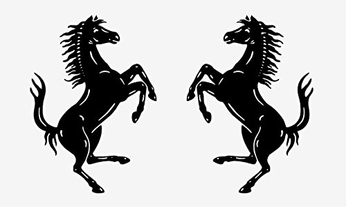snstyling.com Ferrari Side Decal Set Cavallino Rampante 2 pcs. Ferrari Horse 76mm x 54mm (Black)