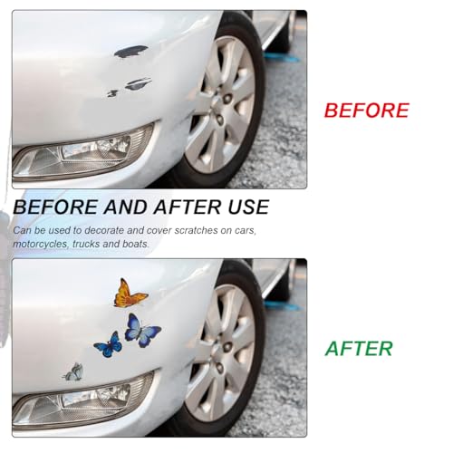 Image of Butterfly Vinyl Car Stickers, Cute 3D Creative Butterfly Cars Decals Scratch Covers, Removable Butterflies Bumper Stickers for Women Girls (Style 1)