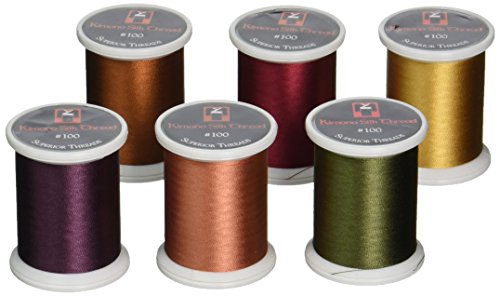 Superior Threads Kimono Silk #100 Quilting Thread 220 Yards Spool 6-Pack Set Fall 133-06