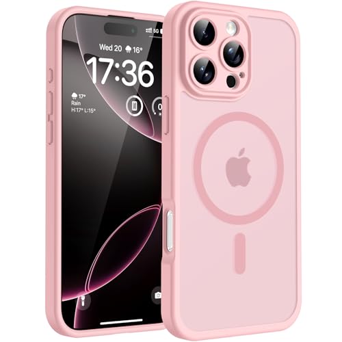 TOCOL für iPhone 16 Pro Hülle für Magsafe, Vollständiger Kameraschutz Stoßfest Kratzfest Transluzente Rückseite Magnetis...
