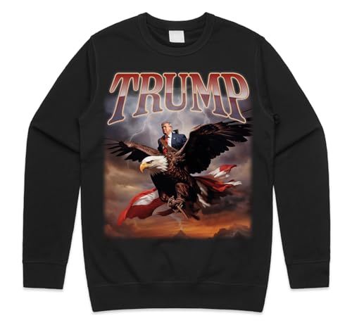 Sanfran Clothing Donald Trump Eagle Top Funny 2024 US President Election Campaign Merch America Jumper Sweater Small/Black