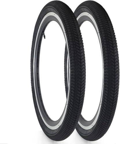 GRELiving 2er-Pack Kindfahrrad Reifen 20x2.125 Faltbar Mantel Ersatzreifen Kids Bicycle Tires (Schwarz)
