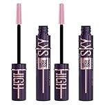 Maybelline DOUBLE Purple Mascara, Lash Sensational Sky High Volumizing & Thickening, Eyelash Lengthening, Flake-Free Formula, Washable Coloured Mascara, Full Volume Mascara, Colour: Plum Twilight