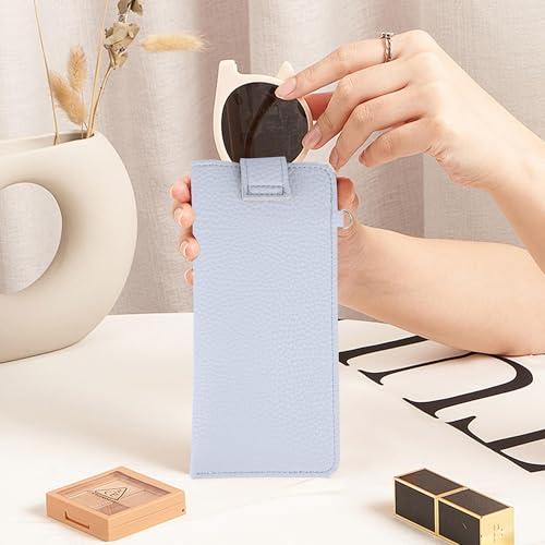 Image of Leather Sunglasses Pouch with Holster Clip, Portable Eyeglass Organizer Pouch Bags for Travel Hanging Backpack
