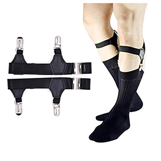 Mens Sock Garters Belt Adjustable 2-pack Sturdy Clip Suspenders