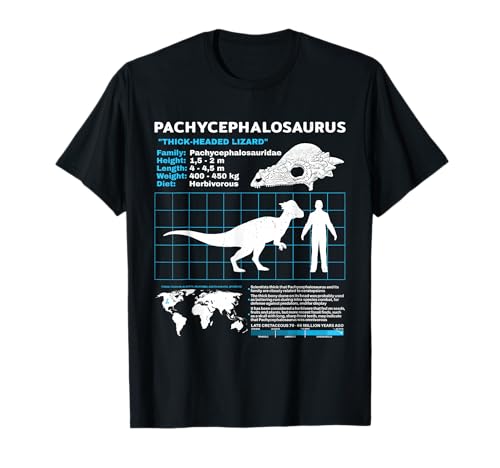 Pachycephalosaurus fact Sheet Dinosaur Facts T-Shirt