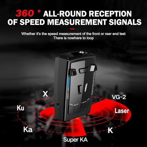 MOXRUQ RAD 2000 Laser Radar Detector, 12V 360° Long Range Radar Detector, Full-Band Reception Real-time Detection, Voice Alerts OLED Display Speed, Universal for Cars Trucks (Black)
