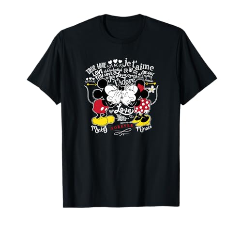 Disney Mickey & Minnie Mouse Love in Any Language Valentine T-Shirt - image 1