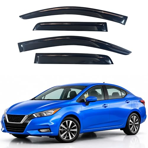 Image of IG Window Visors Fit for 2020-2025 Nissan Versa Sedan, Out-Channel Rain Guards Vent Wind Deflectors 4PC, Car Accessories for 20-25 Versa Sedan