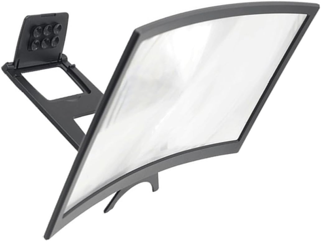 12-inch Foldable Curved Mobile Screen Magnifier and Phone Stand HD Phone Screen Amplifier Compatible with Smartphones for Video and Movie Viewing