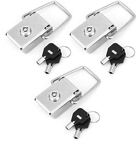 Chinese Antique Box Buckle,Antique Lock Buckle.Stainless Steel Box Hasp Safety Lock Box Case Toggle Latch Catch Buckle Clasp with 2 Keys Furniture Hardware Accessories (Color : 70mm)