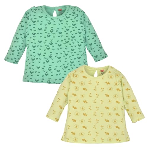 Image of LuvLap Baby Girls 100% Cotton Full Sleeve Girls Top, Pack of 02