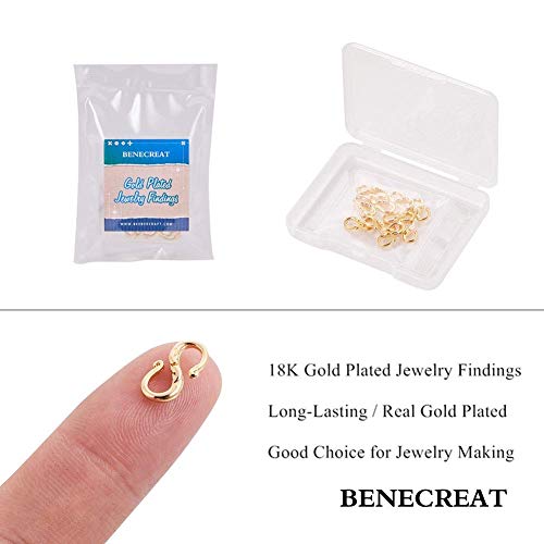Benecreat 10 Pcs 18K Real Gold Plated S-Hook Clasps Necklace Clasp Jewelry Findings For Diy Jewelry Making #TOP3