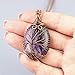 Handmade amethyst tree of life pendant necklace - Unique copper jewelry for women and men Anniversary present Birthday gift idea for him and her Spiritual gifts for wife husband mom dad girlfriend son