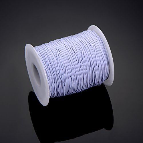 Elastic Cord Stretch Thread Beading Cord Fabric Crafting String, 1 mm, White (100 Meters)