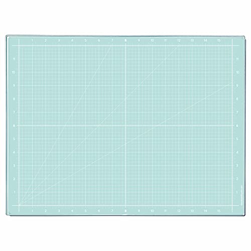 GLASSBOARD STUDIO Aqua Glass Craft Mat (13.5x18in) - Magnetic, Heat & Scratch Resistant, Stain-Proof for Crafting, Cutting, Painting, Mixed Media Artwork - Grid & Angle Lines, Non-Slip Feet