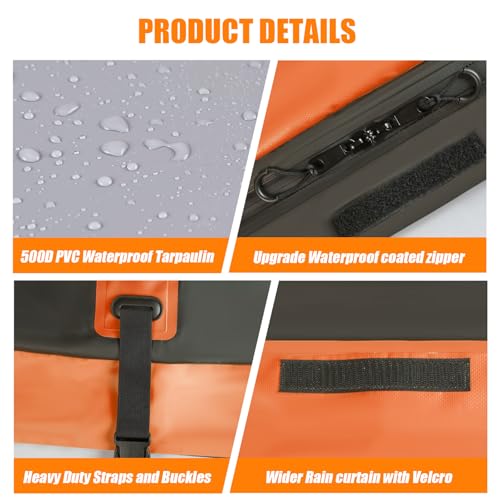CARFORU Car Rooftop Cargo Carrier Bag, 30 Cubic Feet Waterproof Soft-Shell Car Roof Bag for All Vehicle with/Without Rack, Include Anti-Slip Mat, Reinforced Straps, Door Hooks Luggage Lock (Orange)