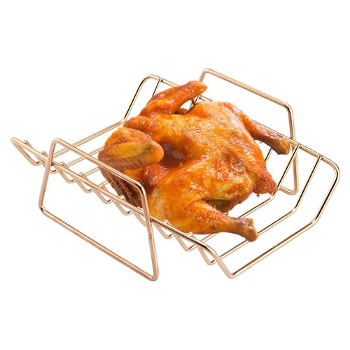 Griglie a costine per affumicatoio, griglia per arrostire, supporto antiaderente per costole | Il supporto per alimenti può contenere fino a 10 costole per arrosto di tacchino e barbecue.
