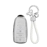 WUZUTU Waterproof TPU Car Key Fob Case Cover Compatible with Chery Tiggo 7 8 Omoda 3 5 C5 Arrizo 5 Plus Jaecoo 6 2025 Ruigu 9 2024 2025 Car Accessories Durable Keychain Key Holder 4 Buttons-D Silver