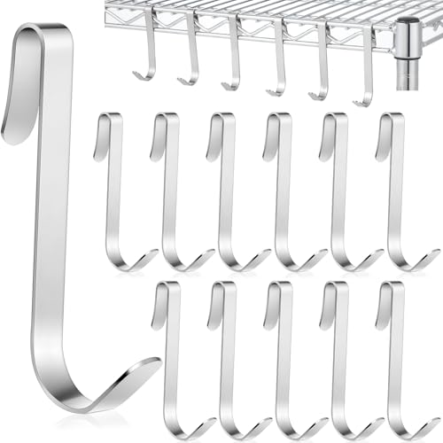 Yaocom 12 Pcs J Hook for Wire Shelving 3.6 Inch