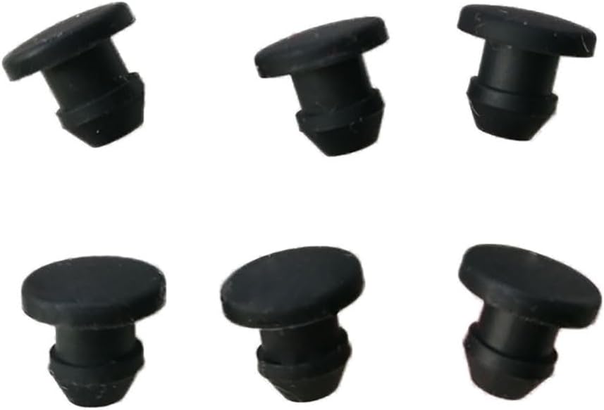 Rubber Plug，Rubber bungs for Holes， 10pcs Black Silicone Rubber Hole Cap, Dia 2.5 3 3.5 4mm Solid T-Type Snap-on Seal Stopper for Experimental Instruments(Black,4mm)