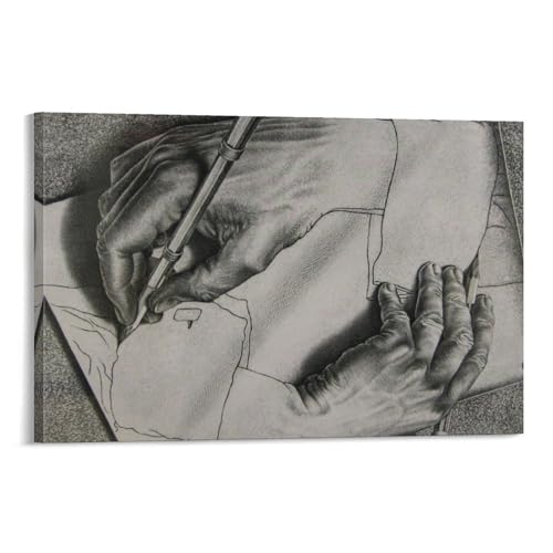 Dessin Hands, 1948 par Maurits Cornelis Escher Art Poster Impression sur toile Œuvres d'art esthétique 40 x 60 cm