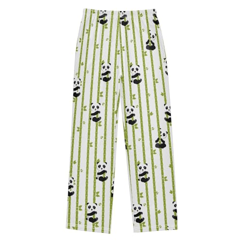 ZZXXB Panda Climb Tree Boys Long Pants Soft Trousers Elastic Waist Kids Lounge Bottoms with Pockets S-XL