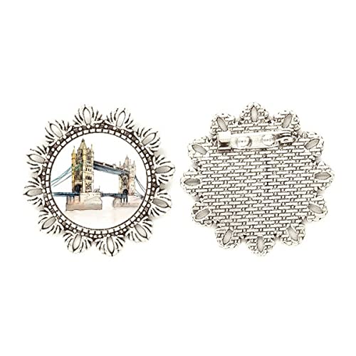 Broche de plata de puente de Londres Inglaterra tamaño medium: joya de plata para solapa de abrigo