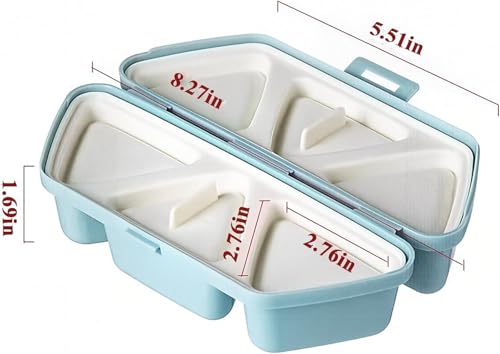DumFurc 6 in 1 Onigiri Mold Triangle Rice Ball Mold Musubi Press Onigiri Maker Sushi Making Kit Once Quickly Make 6pcs Rice Balls for Lunch and Home DIY (Blue) by DumFurc - Image 2