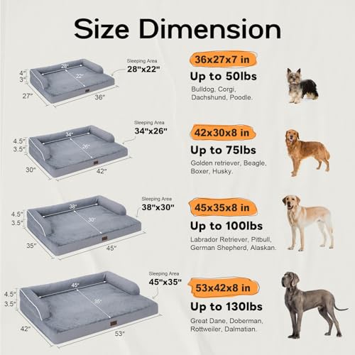 Large-Dog-Bed-Orthopedic-Washable-Beds-Bolster-Medium-XL-XLarge-Big-Dogs-Memory-Foam-Couch-Sofa-Waterproof-with-Removable-Cover Large Dog Bed Orthopedic Washable Beds Bolster Medium XL XLarge Big Dogs Memory Foam Couch Sofa Waterproof with Removable Cover