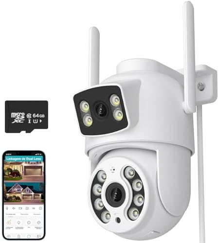 Câmera de Segurança Externa Wifi FHD 2MP+2MP, V380Pro APP, Camera...