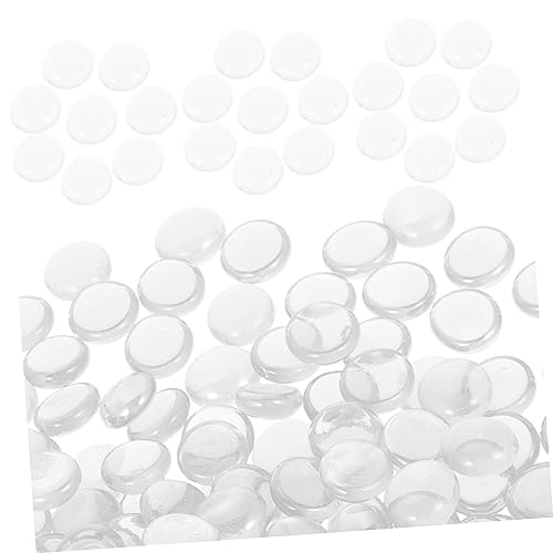 TOYANDONA Pierres de Verre Transparentes 16-19 Mm pour Foyer et Brasero, Décorations de Jardin et Aquarium, Gravier de Verre Ignifuge 1 Kg, Résistant la Chaleur pour Usage Intérieur