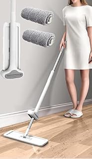 Floor Mop Microfibre Mop Kitchen Flat Mop for Hard Floors Laminate Vinyl Tile Wood Floor with Microfibre Refill Pad