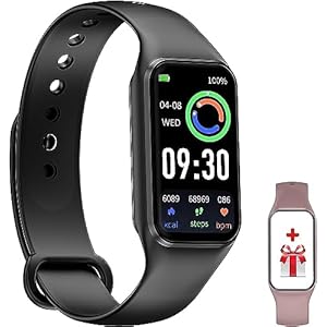 FeipuQu Smart Watch Men Women – Blood Oxygen，Calorie Step Counter，Heart Rate Sleep Monitor，24 Sport Modes 1,47 Inch HD Screen，iP68 Waterproof，Compatible with Android and iOS Phones (Upgraded Version)