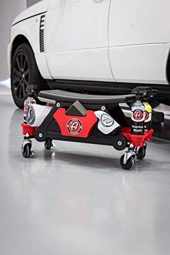 Adam's Polishes Detailing Seat, Mobile Rolling Utility Creeper Seat Or Chair For Mechanics & Detailers, Organizer,Extra Storage Trays For Tools During Garage Diy Home Car Wash Wax Polishing Projects #TOP1