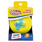 Wahu Water Bouncer 100% Waterproof Skipping Pool Ball Toy, 3.5' Bouncing Skip Ball for Pool and Beach, Skips Over 75' on Water, Yellow