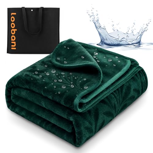 LOOBANI Waterproof Blanket for Bed: Soft Flannel Love Blanket 60x80 for Twin Size Bed Stain & Leak Proof Sofa Protector Waterproof Dog Blanket for Pets Includes a Storage Bag