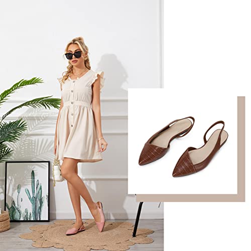 LAICIGO Women's Closed Pointed Toe Flats Slingback Low Heel Slip-on Cutout Animal Print Backless Mules Sandals2