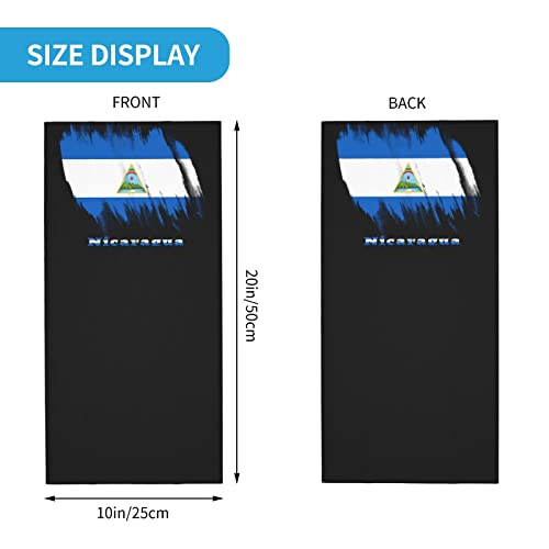 Nicaragua Flag Nicaraguan Seamless Neck Gaiter Shield Scarf Bandana Face Mask Seamless UV Protection for Motorcycle Cycling Riding Running Headbands White2