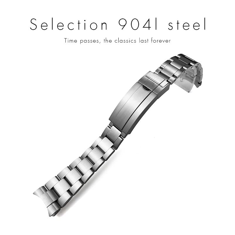 Bracelet montre 20mm acier 904L boucle pliante haute résistance