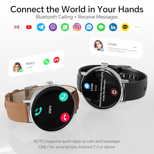 Image of Yoever Smart Watches for Men Women,1.57 inchHD 43mm Smartwatch for iPhone /Samsung /Android,(Answer /Make Call),Fitness Tracker with Heart Rate /SpO2 /Sleep Monitor,IP68 Waterproof,110+ Sport Mode,with 2 Bands