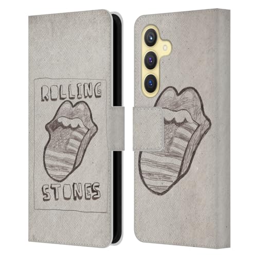 Funda de cuero Samsung Galaxy S24 5G The Rolling Stones con tapa y soporte para tarjetas