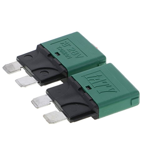 perfk 2セット 防水自動リセット ミニATMサーキット ブレーカーブレードヒューズ 交換, 30A