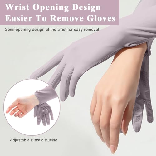 Image of PALAY Hand Gloves for Sun Protection with Arm Sleeves for Women Men, Nylon Ice Silk Sun Protection Gloves Women Cooling UV Hand Cover Arm Sleeves for Bike Riding - Anti-slip