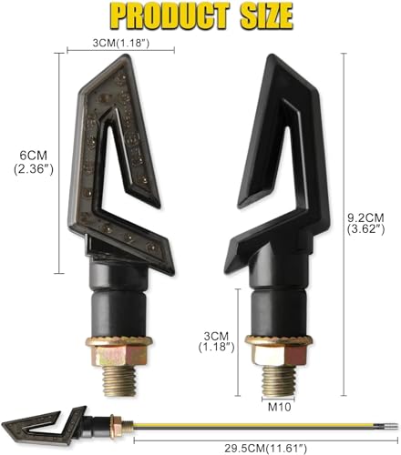 Image of DREAMIZER 4PCS Arrow Motorcycle Turn Signals 15 LED 12V Motorcycle Blinkers Indicators Amber Lamp Compatiable for Motorbike Scooter Quad Cruiser Off Road Touring