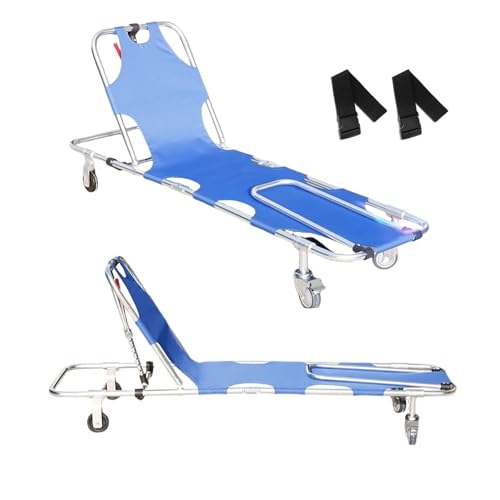 Camilla plegable para pacientes con ruedas y respaldo ajustable