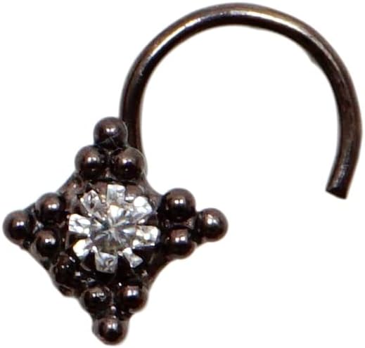 925 Sterling Silver Nose Piercing Indian Nose Stud Black Plated Nose Stud Dangle Nose Ring Diamond Nose Piercing Tinny Nose Pin Gift For Her Indian Nose Ring