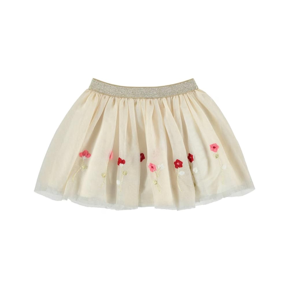 Generico Gonna di Pizzo, Gonna Corta da Bambina, Gonna a Balze con Motivo Floreale, Gonna Elegante Bambina Ricamata in Rilievo, Gonna tutù Principessa, Cerimonie e Feste
